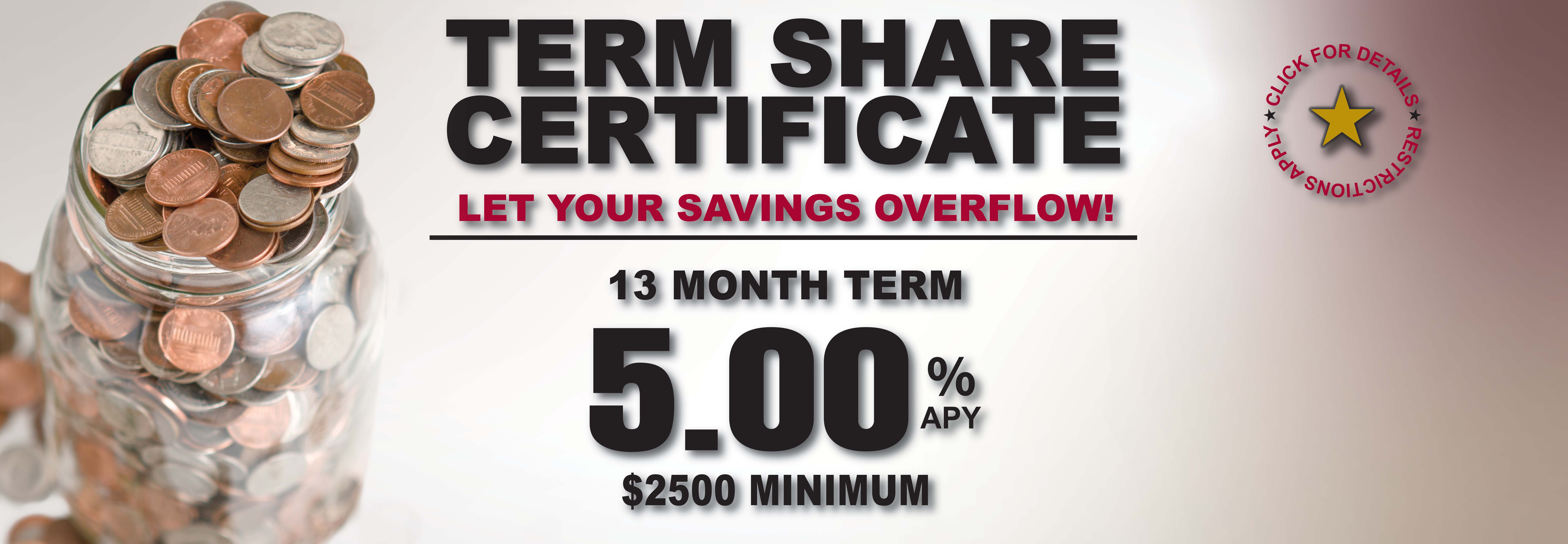 Term Share Certificate 5.00% hero banner ad